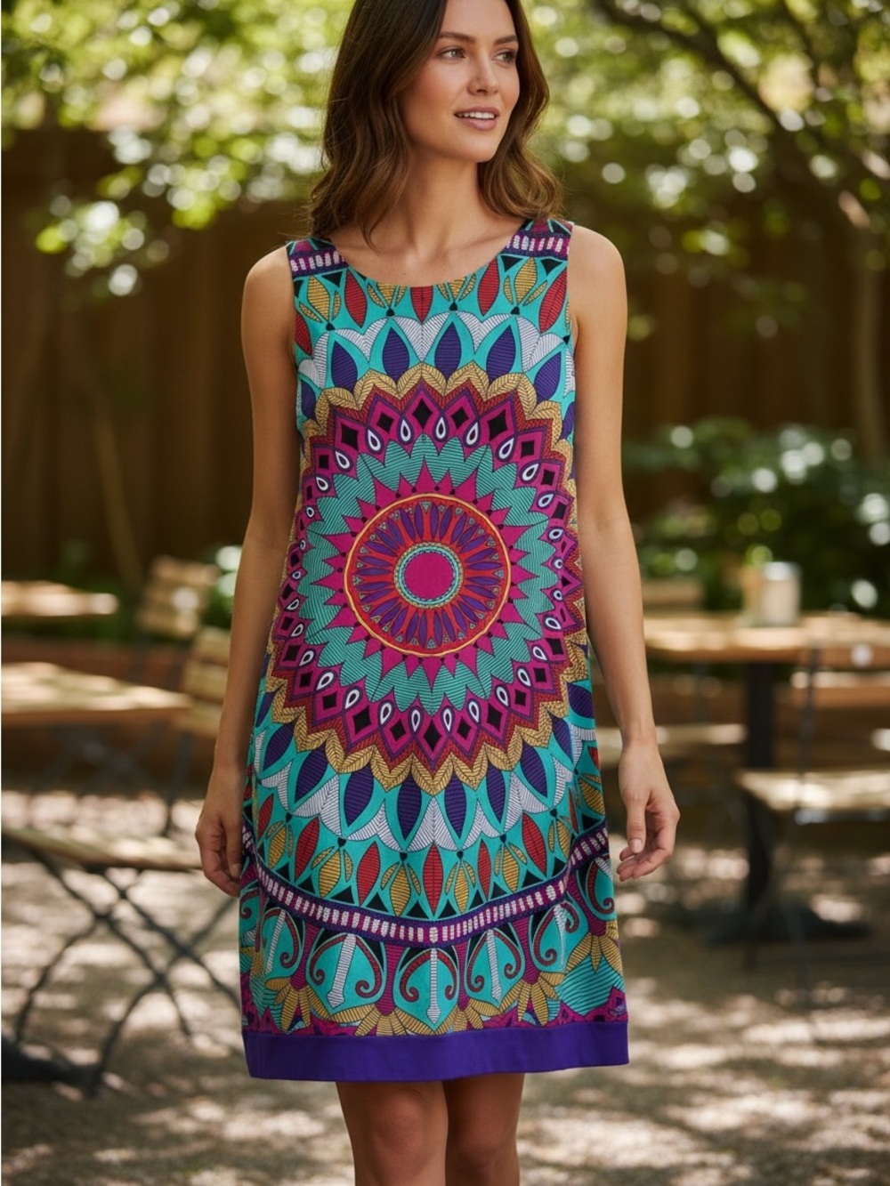 Nicole Miller Colorful Printed Shift Dress